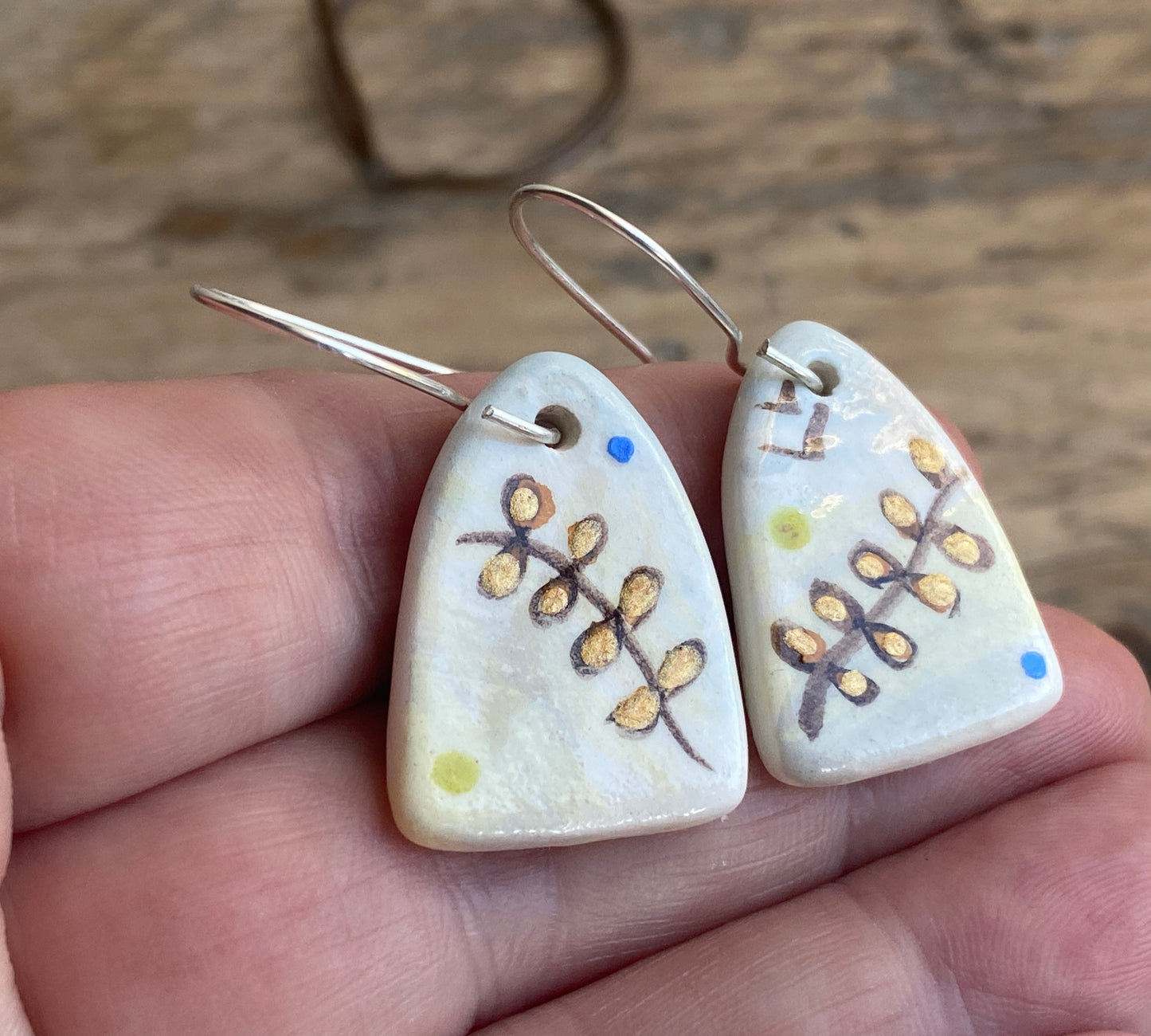 Botanical Earrings Handmade Sterling Silver drops