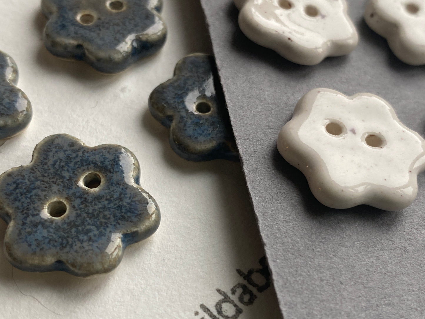 Buttons set of six flower 20mm handmade ceramic buttons choice of colours