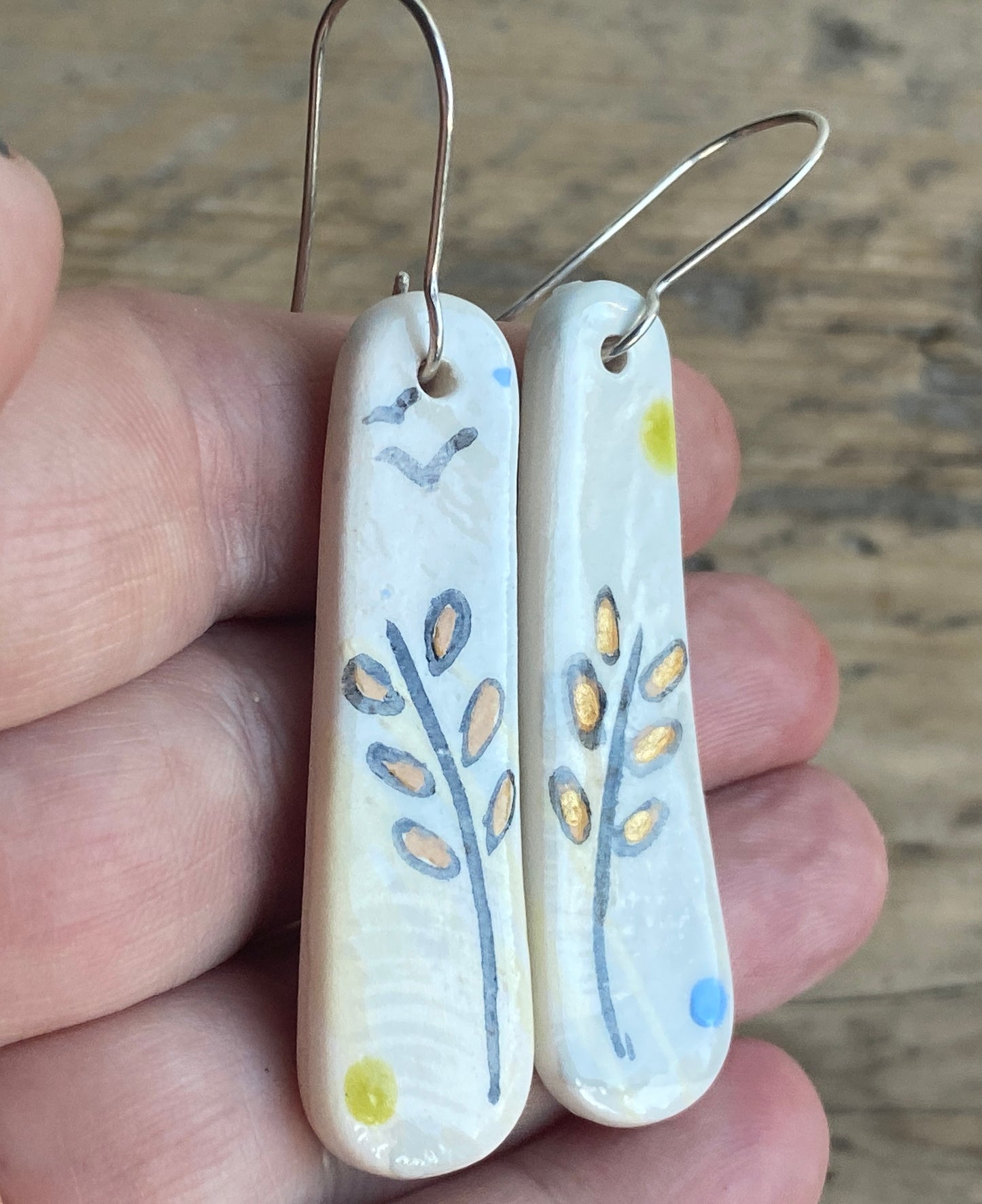 Botanical Earrings Handmade Sterling Silver drops