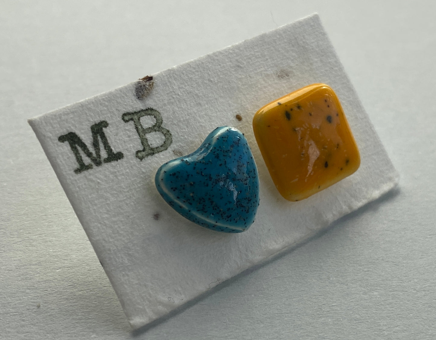 Handmade Ceramic and Silver Stud earrings p&p included