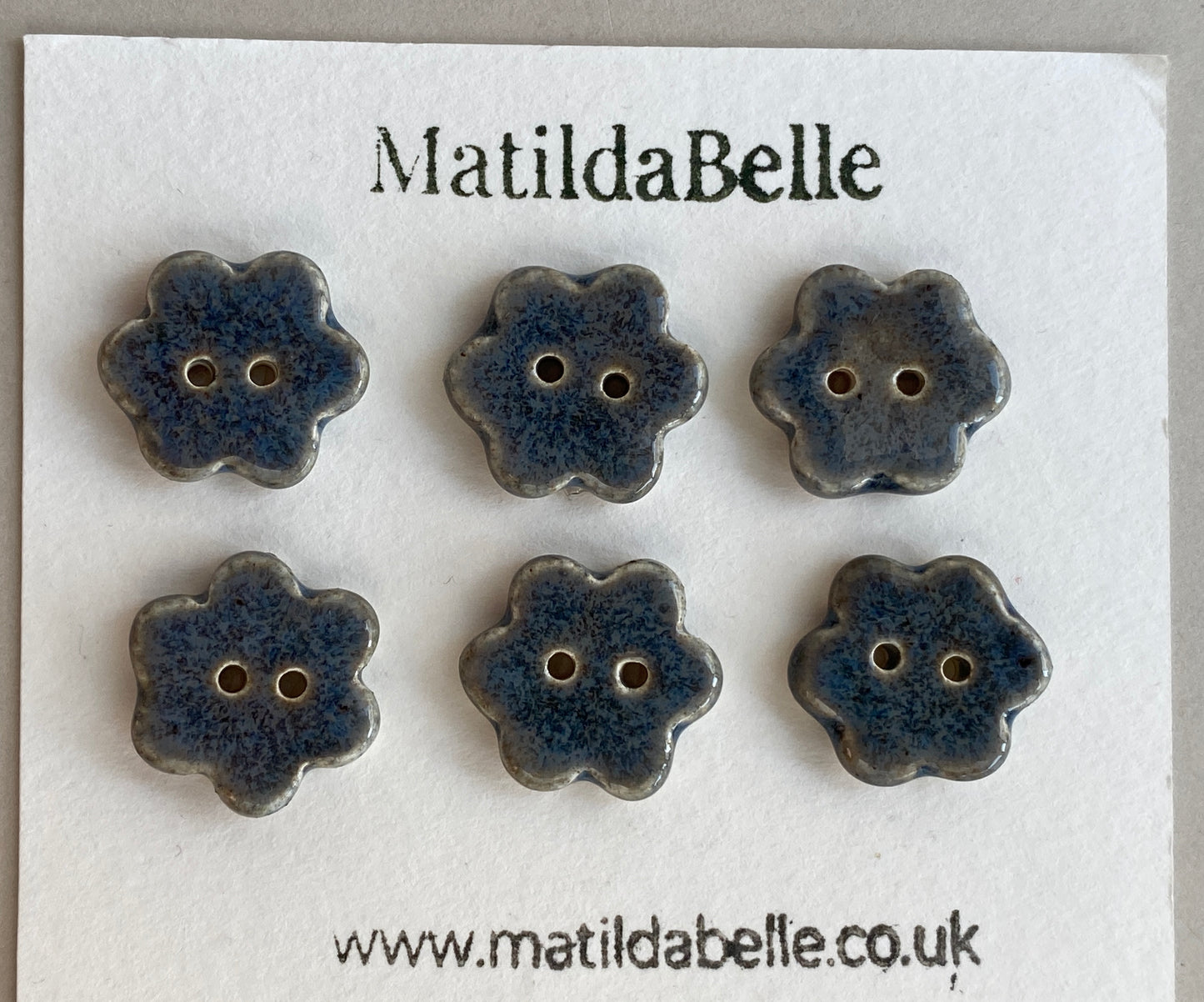 Buttons set of six flower 20mm handmade ceramic buttons choice of colours