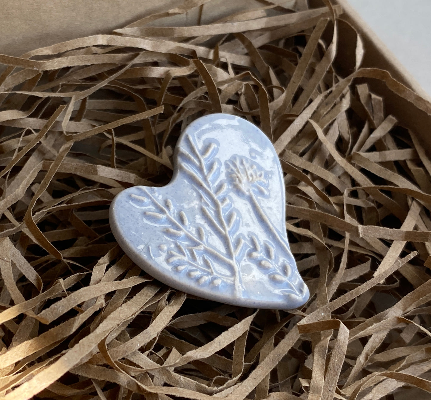 Botanical Heart Brooches choice of two colours
