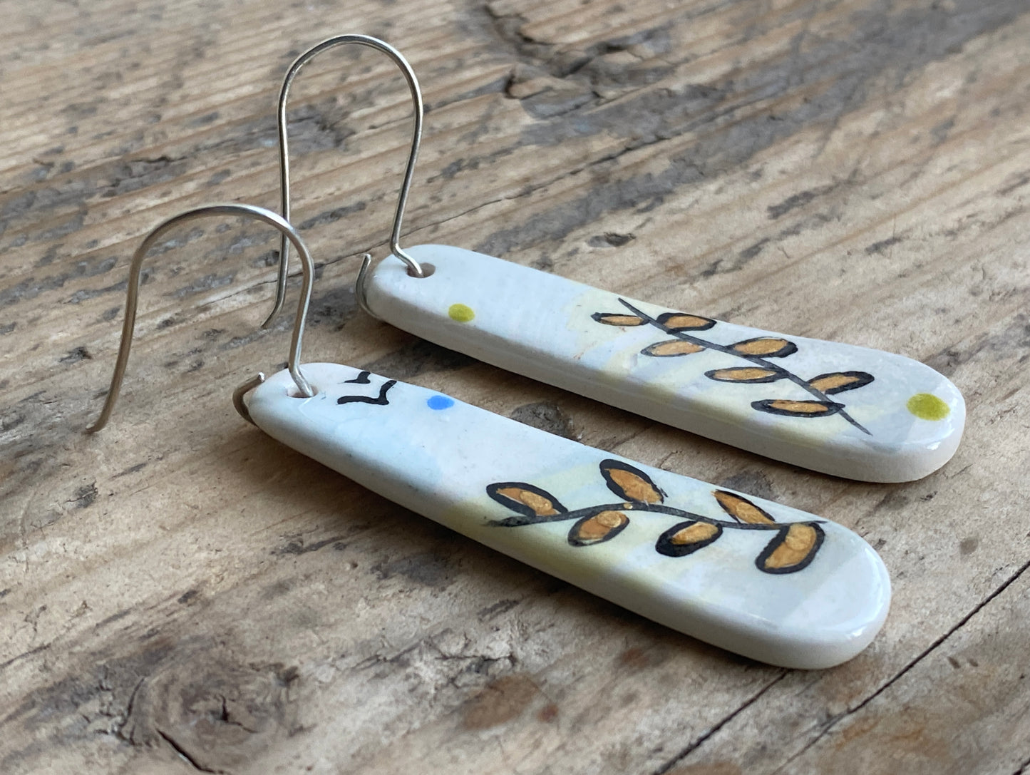 Botanical Earrings Handmade Sterling Silver drops