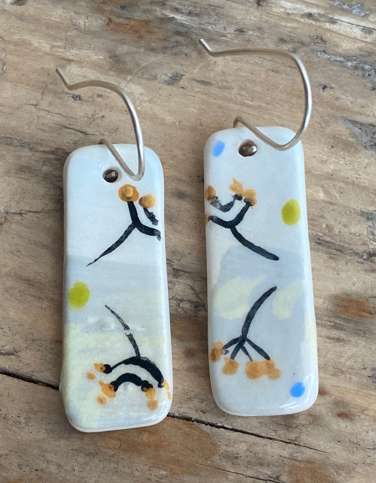 Botanical Earrings Handmade Sterling Silver drops