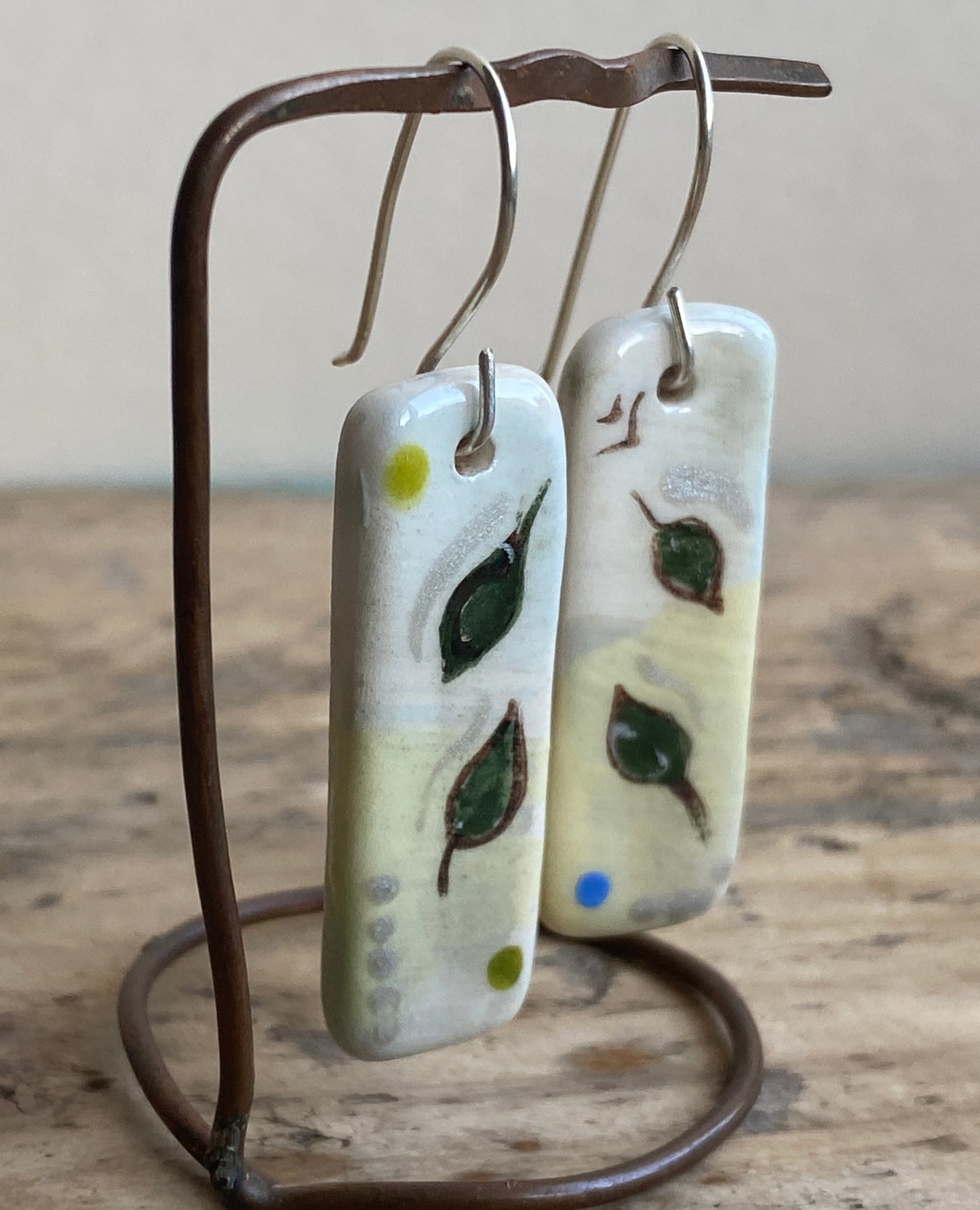 Botanical Earrings Handmade Sterling Silver drops