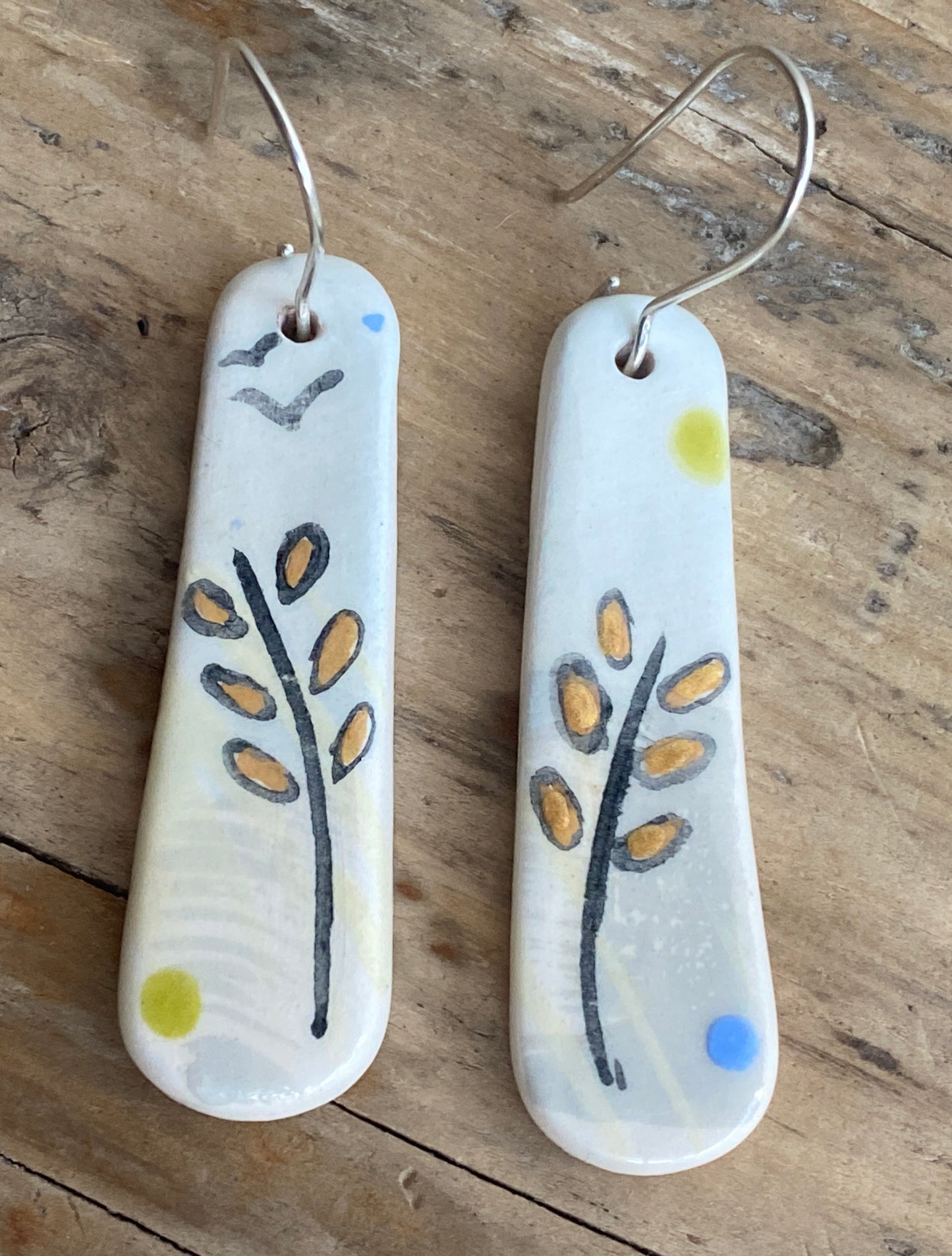 Botanical Earrings Handmade Sterling Silver drops