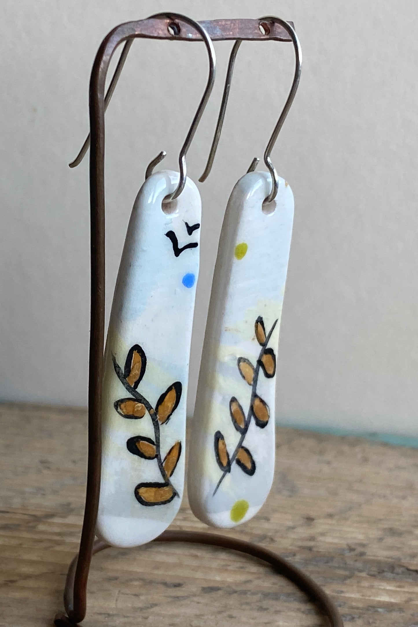 Botanical Earrings Handmade Sterling Silver drops