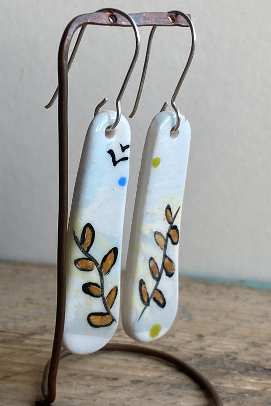 Botanical Earrings Handmade Sterling Silver drops