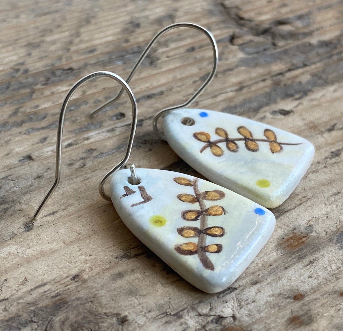 Botanical Earrings Handmade Sterling Silver drops