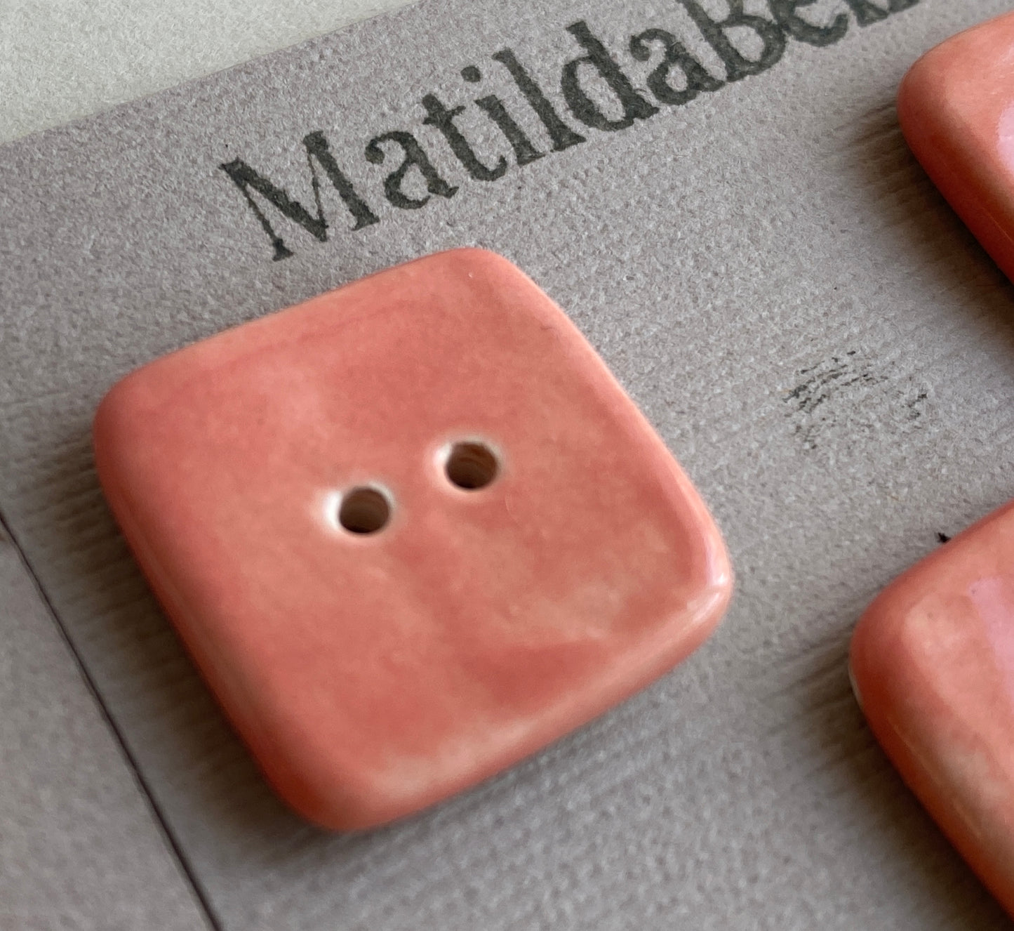 Buttons set of Five Large 20mm Square Handmade Ceramic Buttons choice of colours