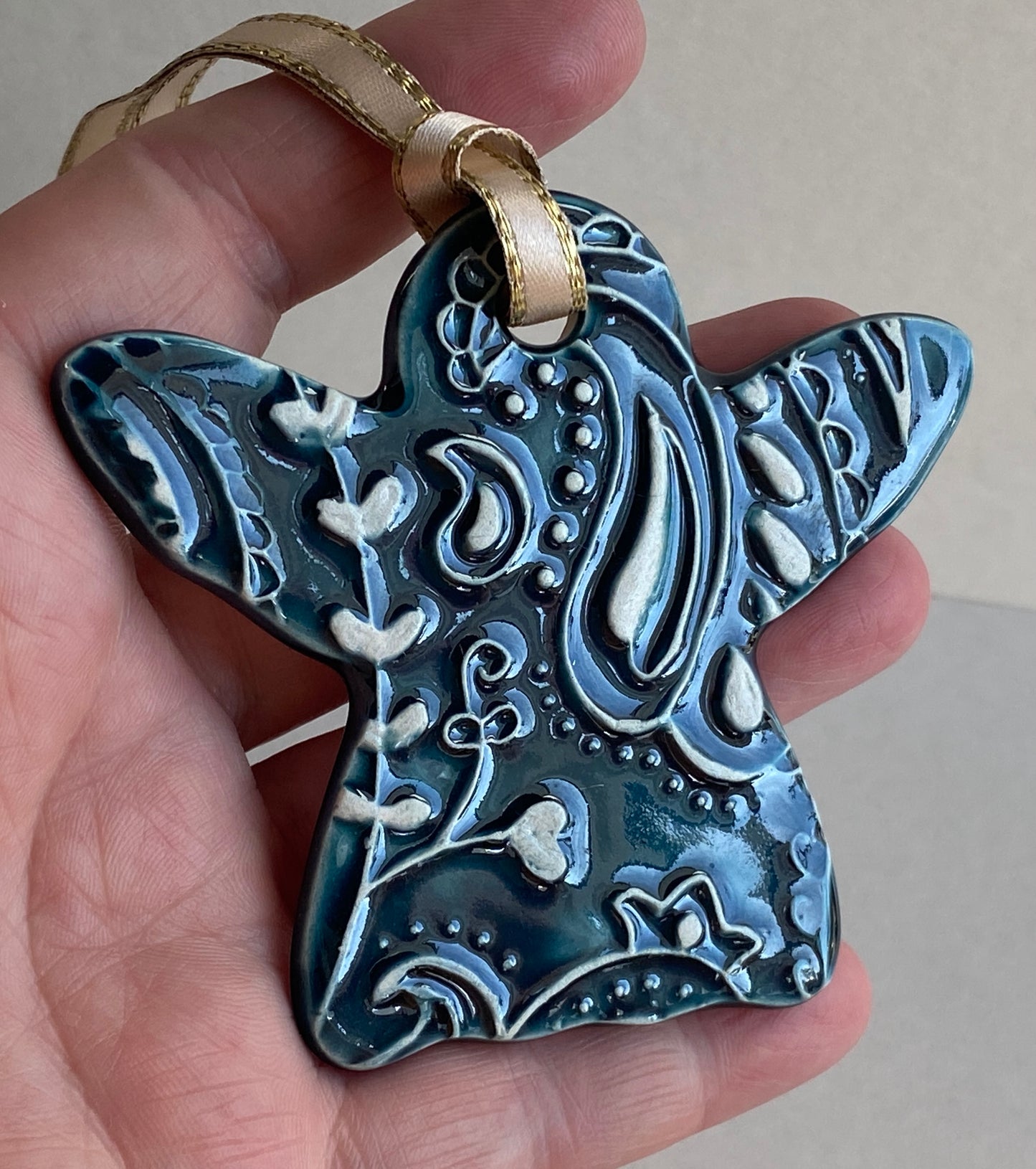 Sale Beautiful handmade ceramic paisley Angels Reduced from £12