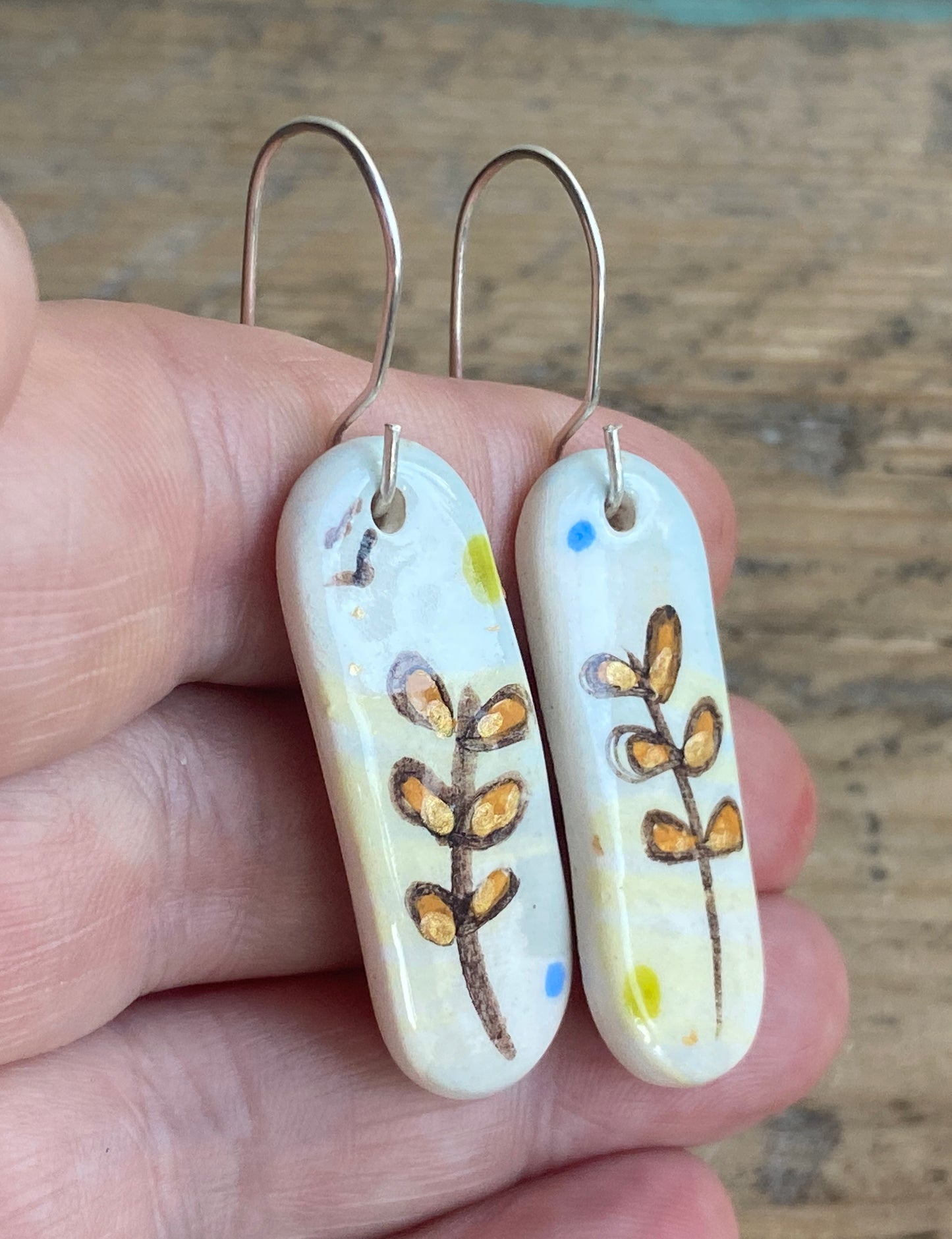 Botanical Earrings Handmade Sterling Silver drops