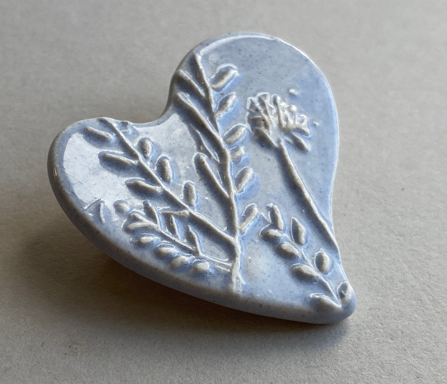 Botanical Heart Brooches choice of two colours