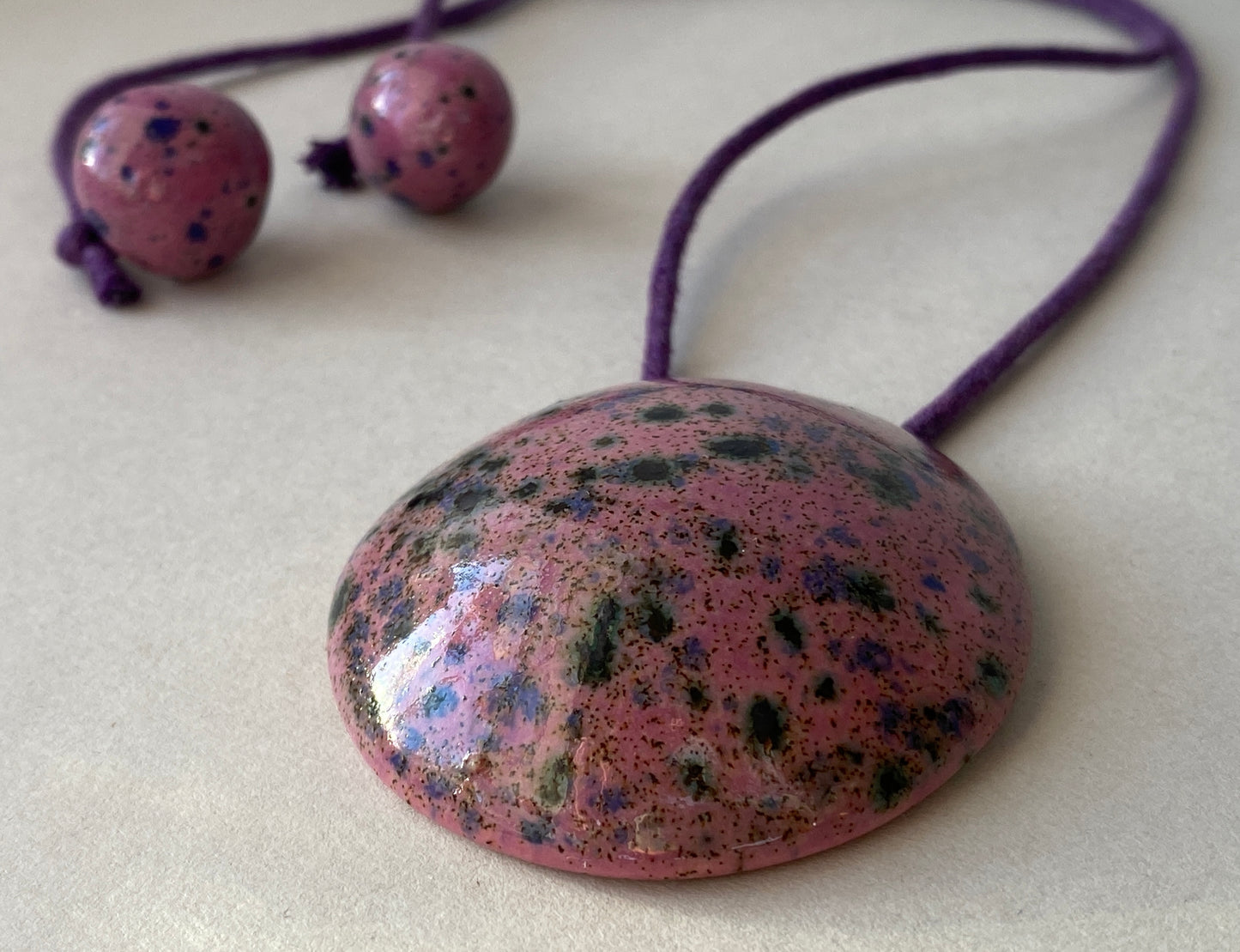 Handmade Ceramic Pendant Necklace