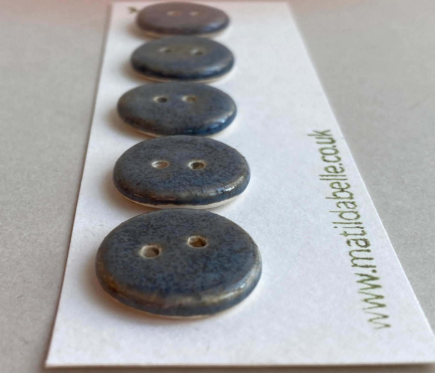 Buttons set of 5 Round 20mm Handmade Ceramic Buttons