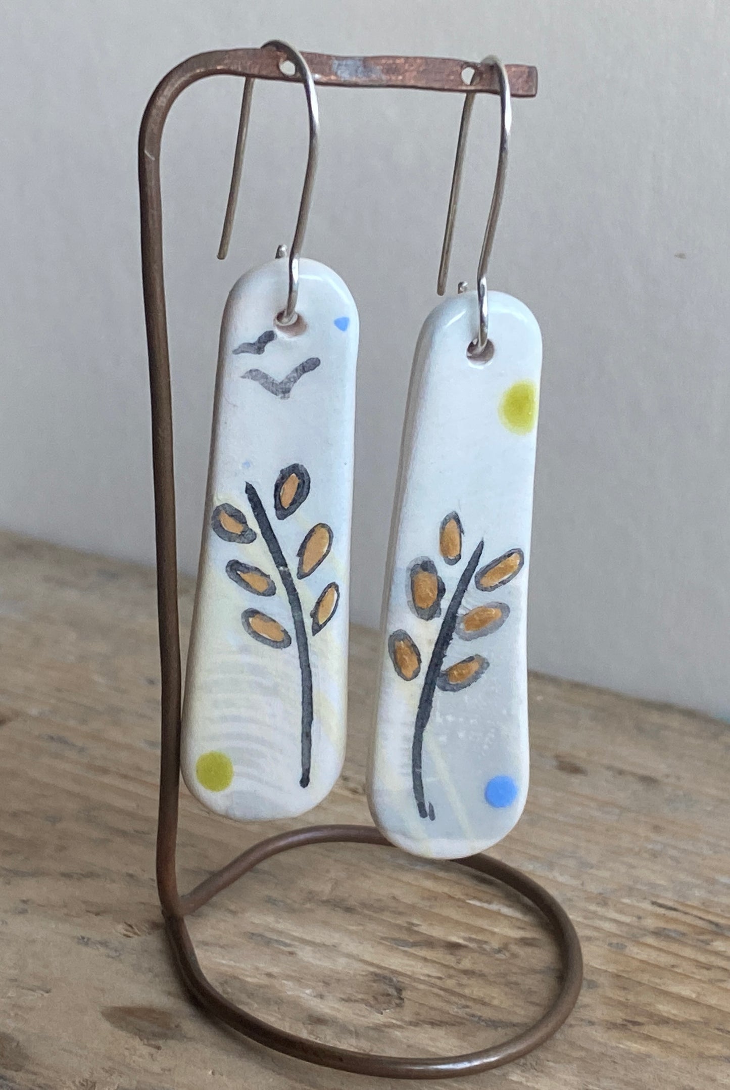 Botanical Earrings Handmade Sterling Silver drops