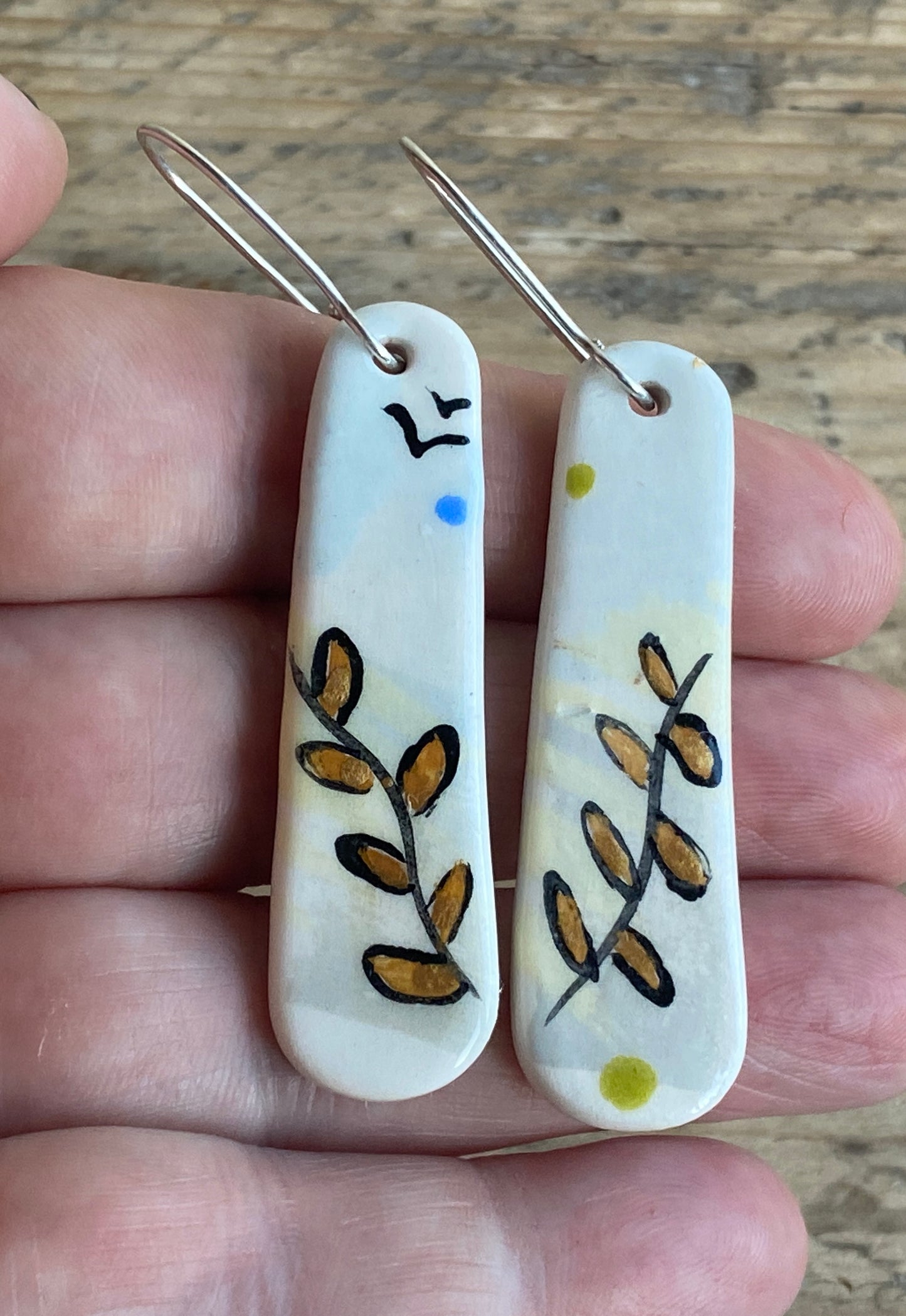 Botanical Earrings Handmade Sterling Silver drops