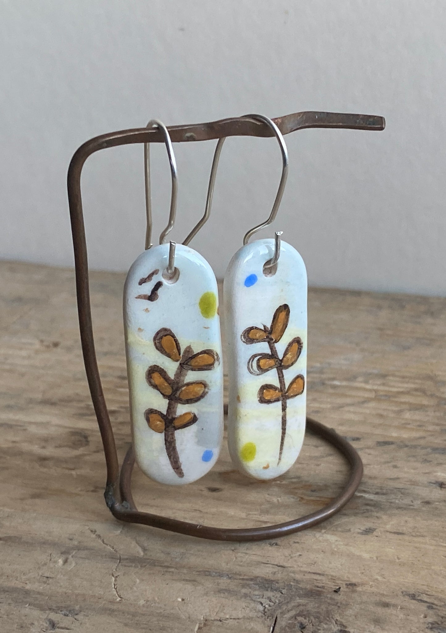 Botanical Earrings Handmade Sterling Silver drops
