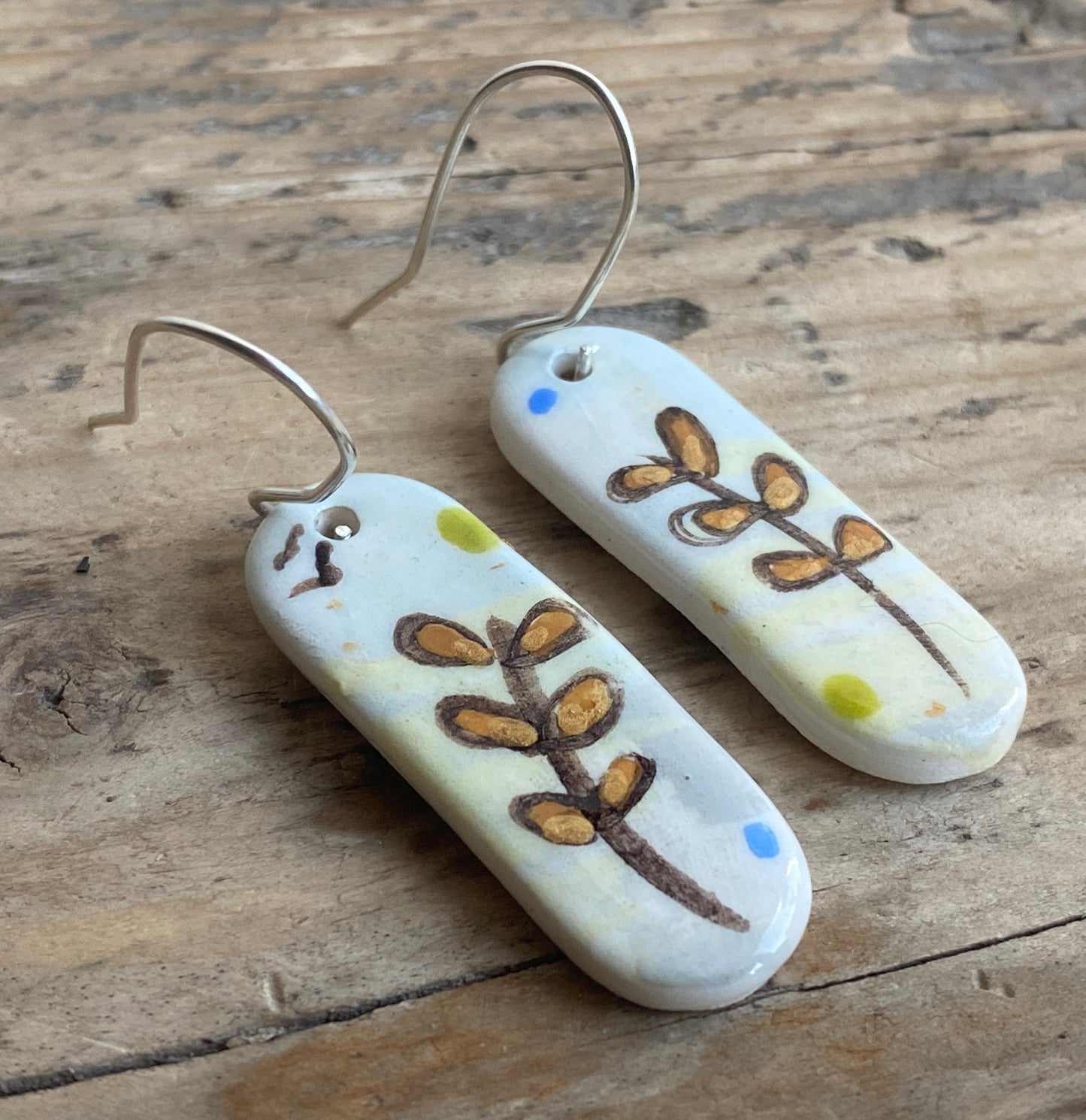 Botanical Earrings Handmade Sterling Silver drops