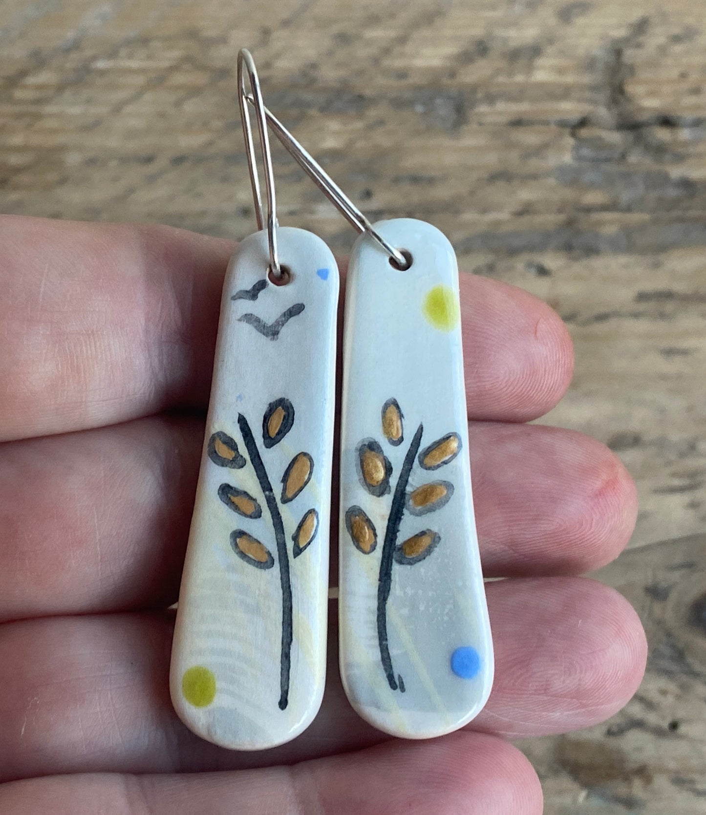 Botanical Earrings Handmade Sterling Silver drops