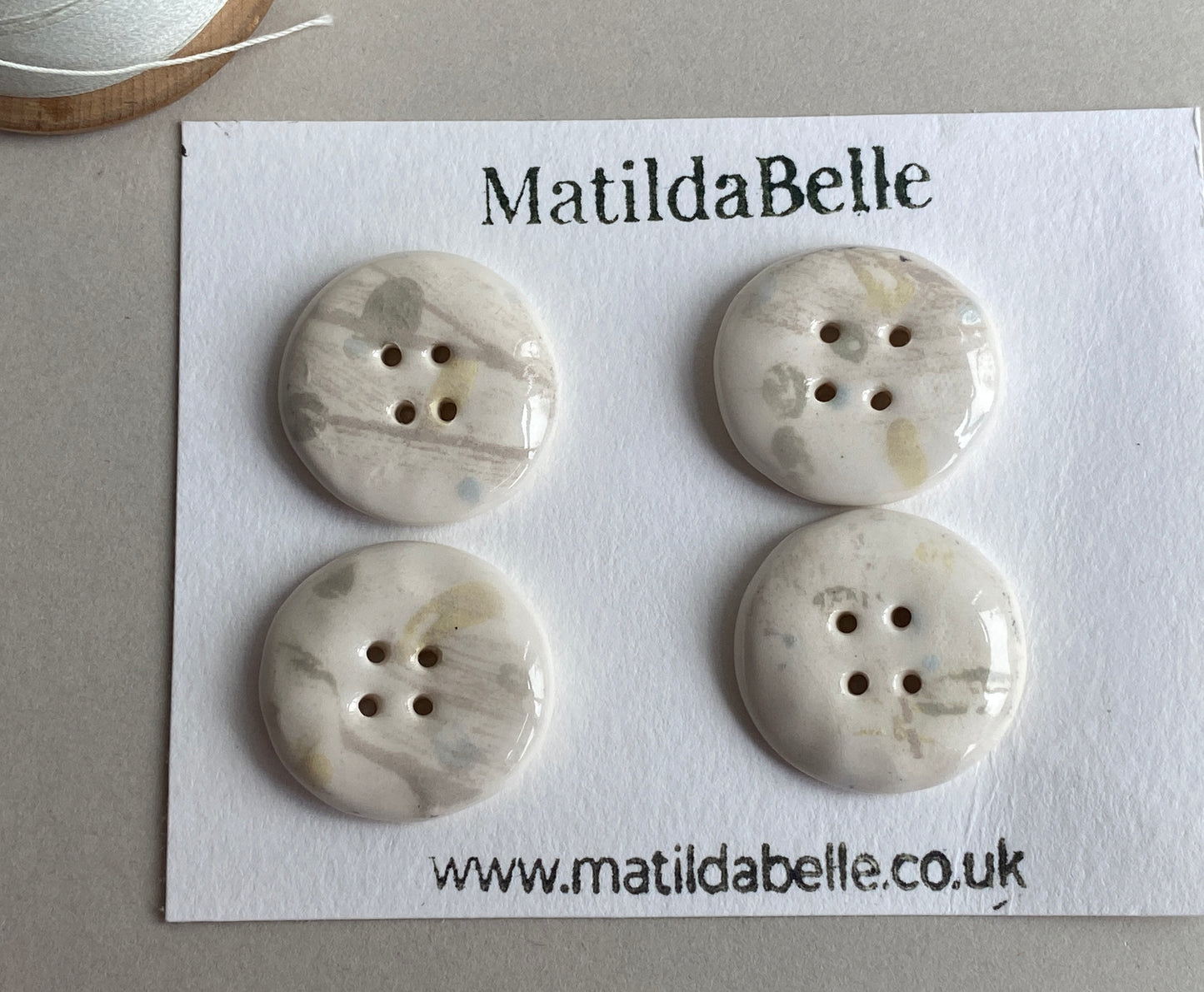 Buttons set of Four Rustic Chunky round 26mm Buttons