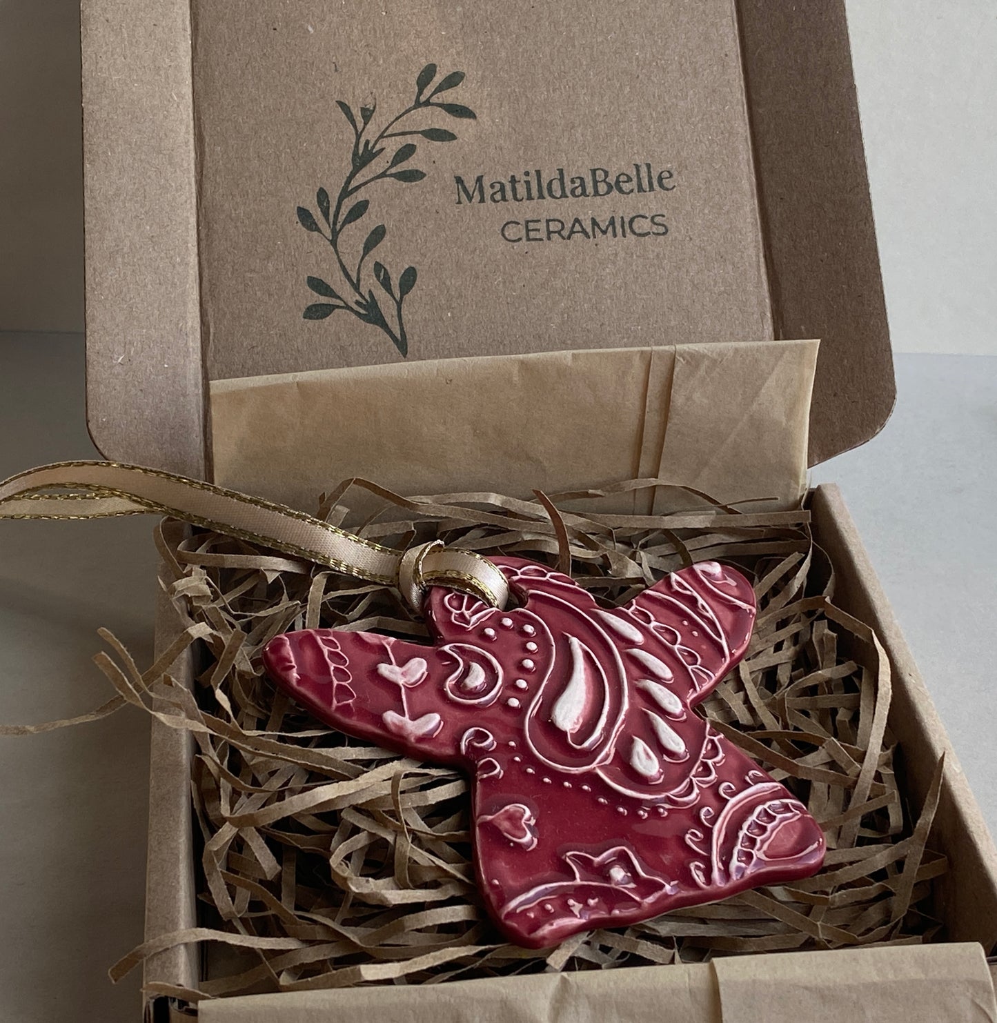 Sale Beautiful handmade ceramic paisley Angels Reduced from £12