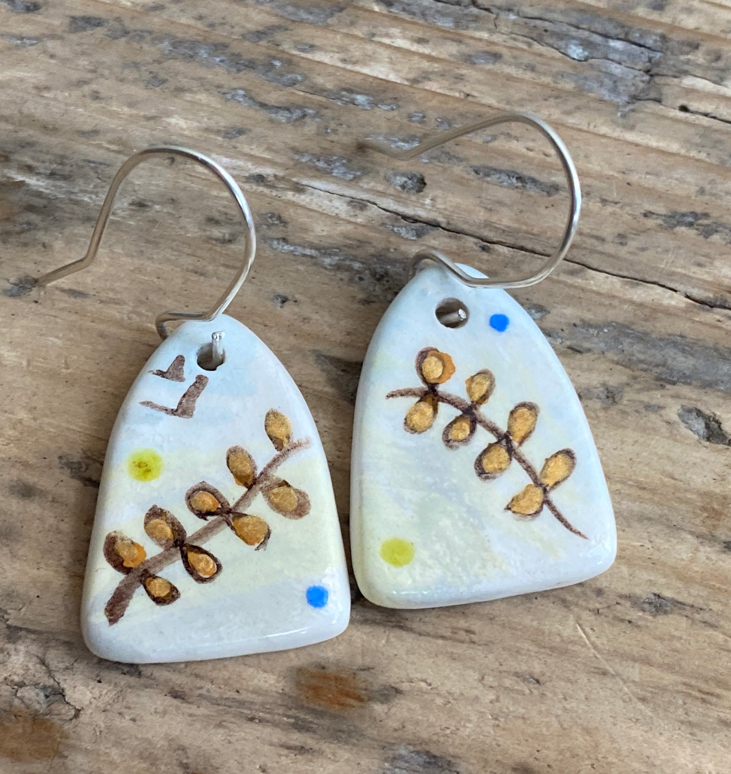 Botanical Earrings Handmade Sterling Silver drops