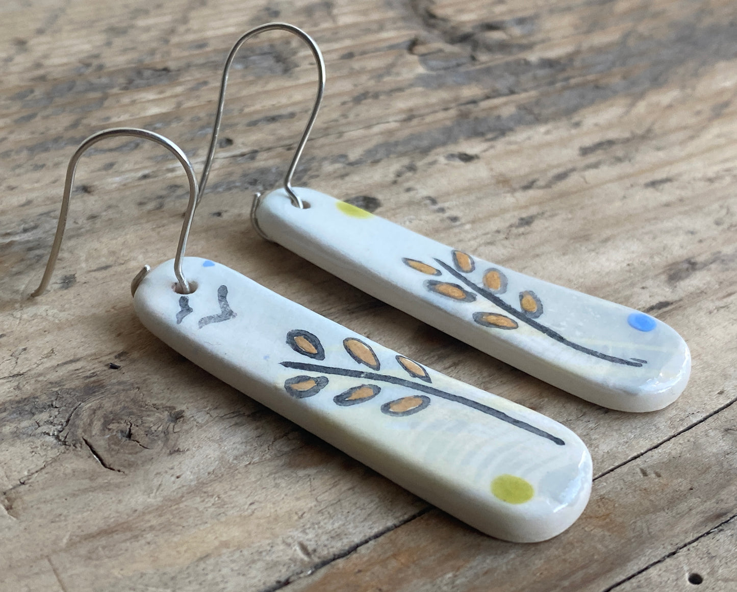 Botanical Earrings Handmade Sterling Silver drops