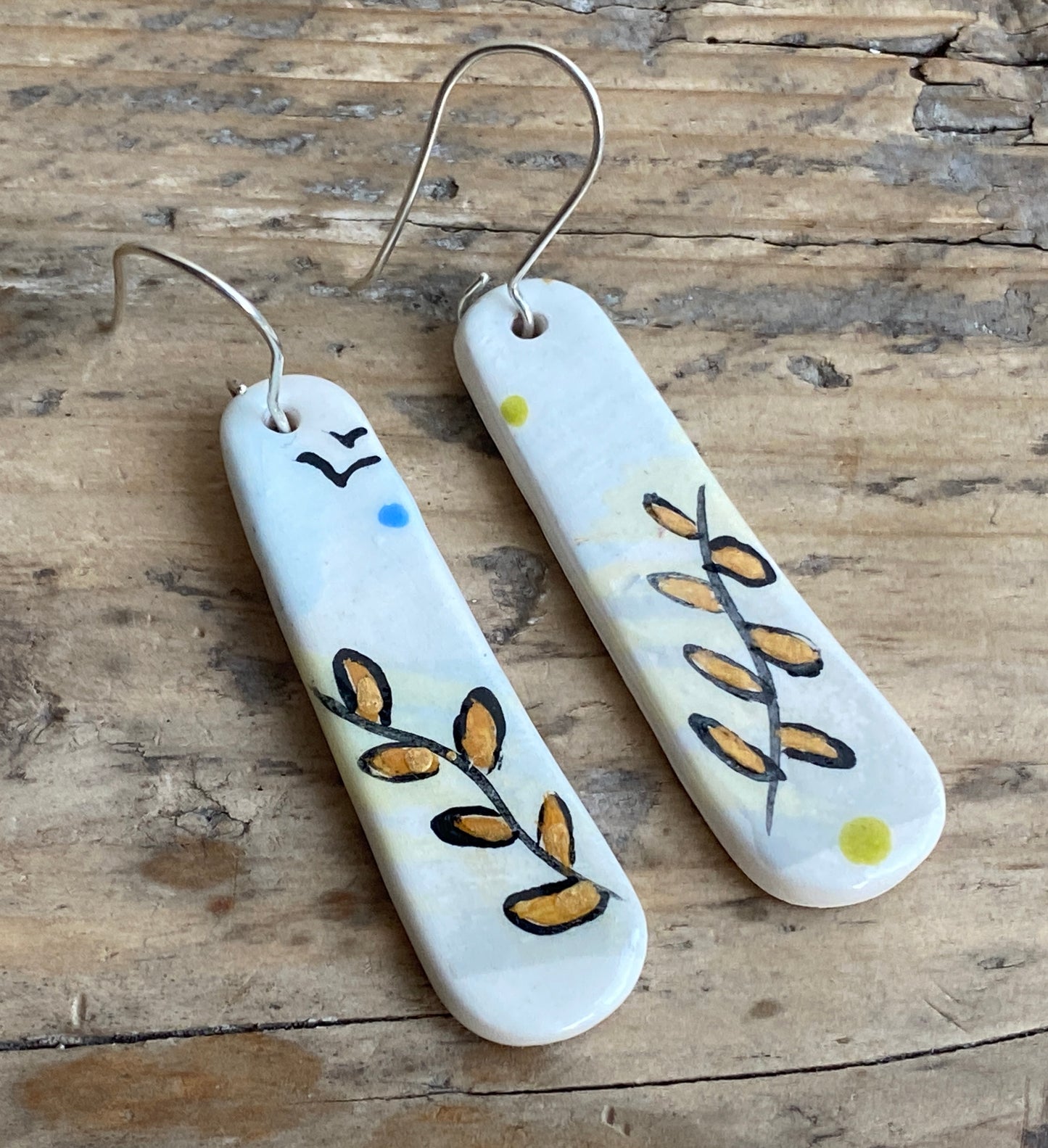 Botanical Earrings Handmade Sterling Silver drops