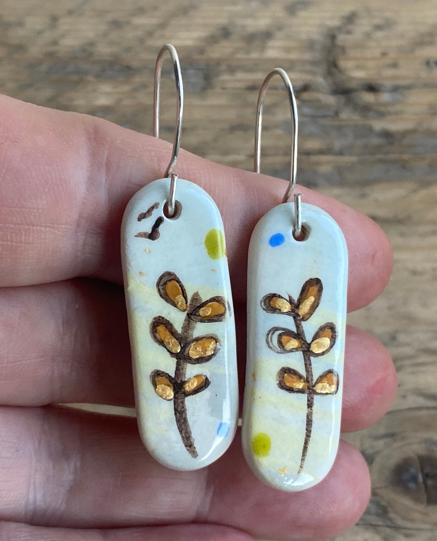 Botanical Earrings Handmade Sterling Silver drops