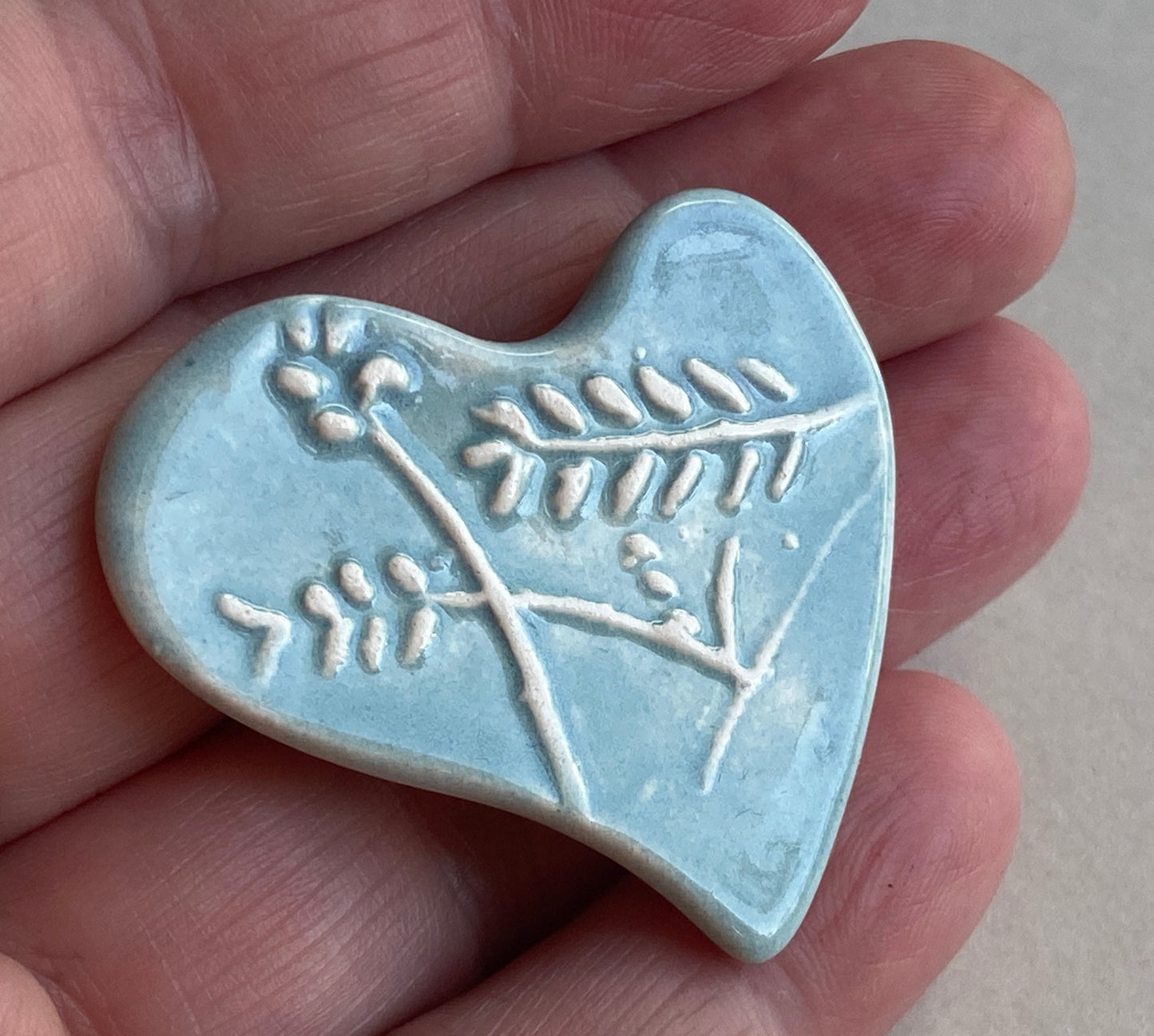 Botanical Heart Brooches choice of two colours