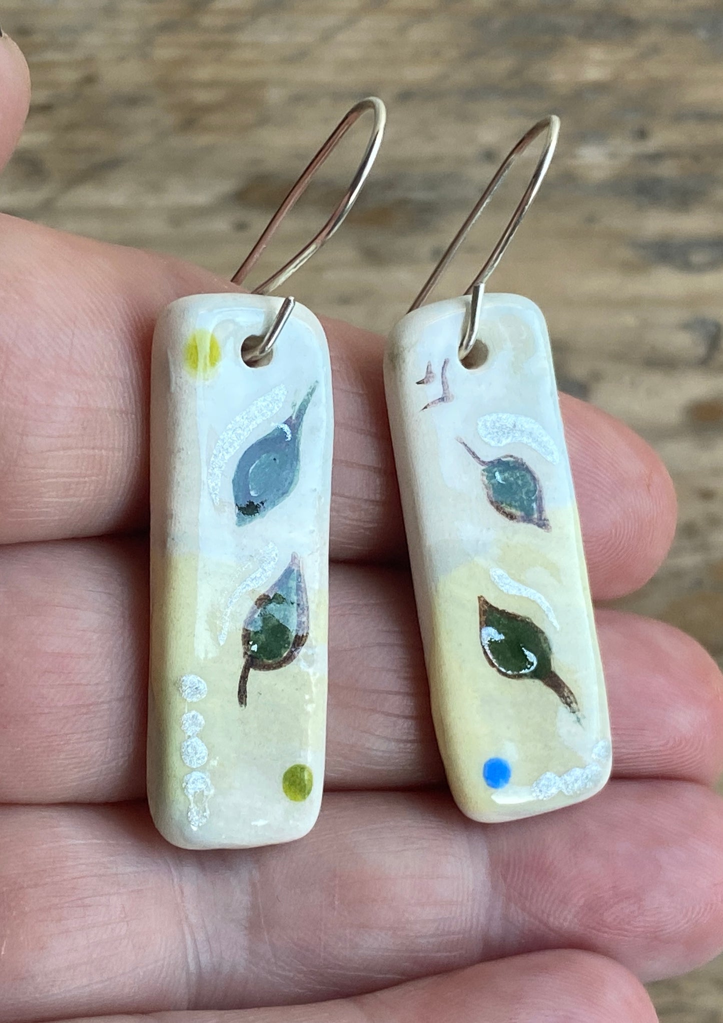 Botanical Earrings Handmade Sterling Silver drops