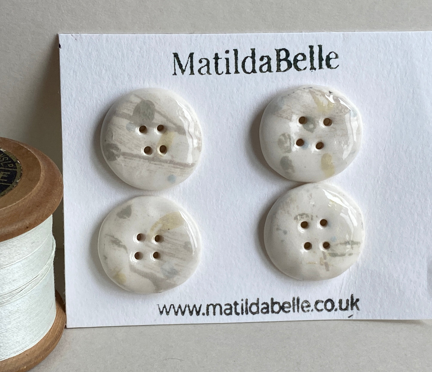 Buttons set of Four Rustic Chunky round 26mm Buttons
