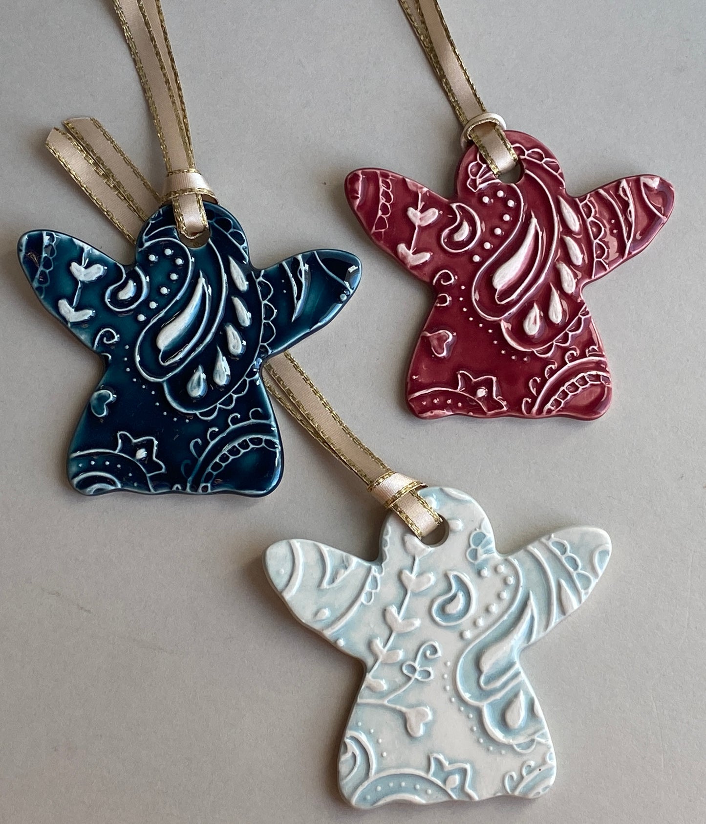 Sale Beautiful handmade ceramic paisley Angels Reduced from £12