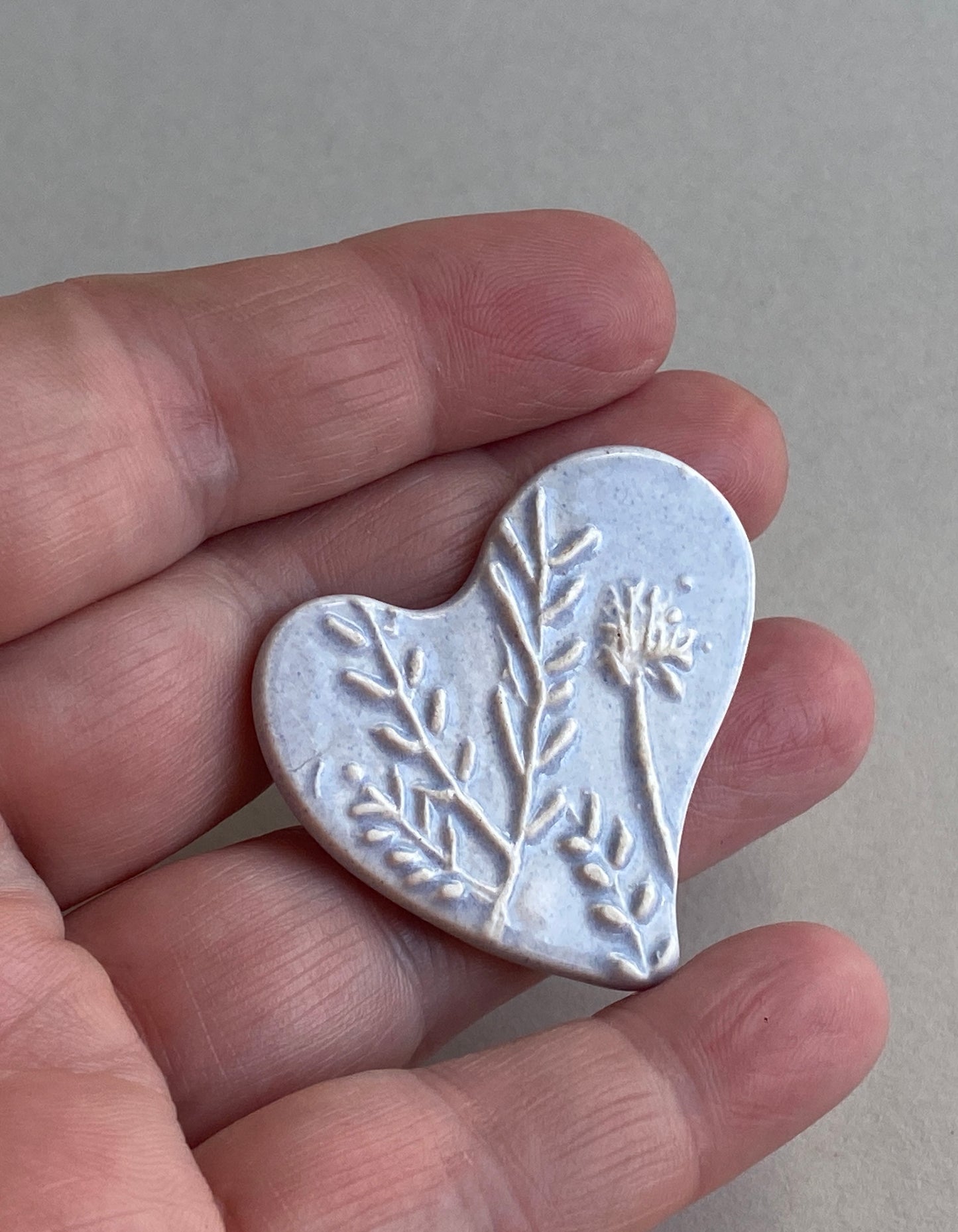 Botanical Heart Brooches choice of two colours