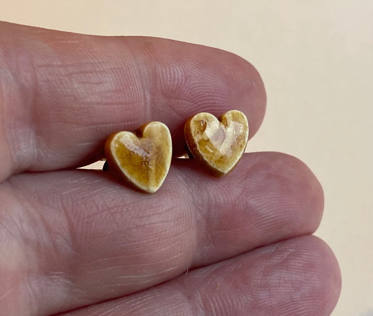 Tiny heart stud earrings, sterling silver, choice of colours