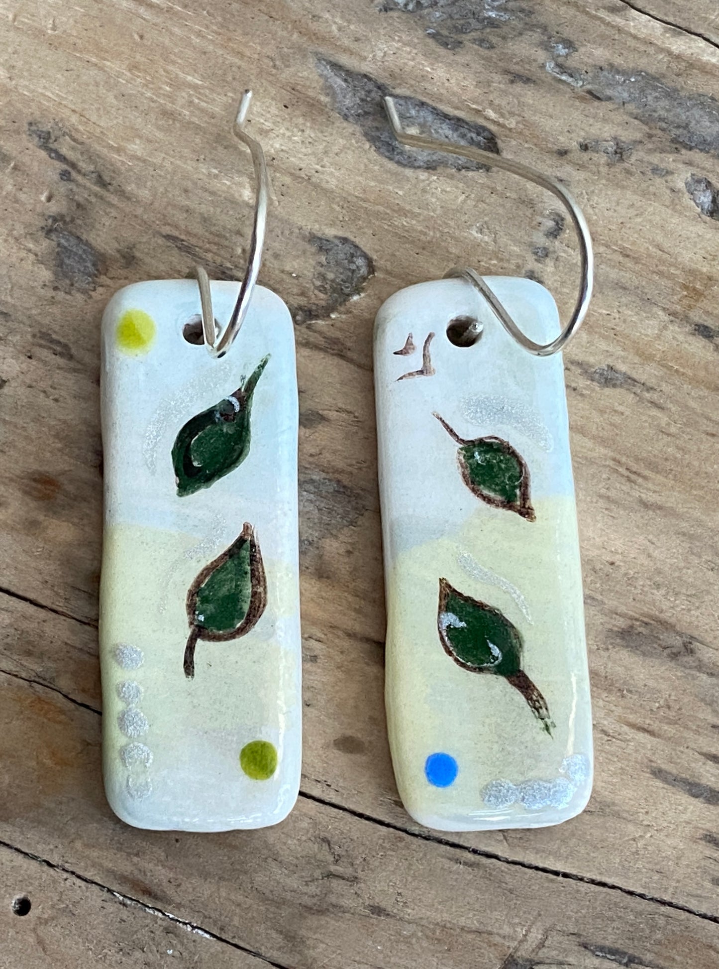 Botanical Earrings Handmade Sterling Silver drops