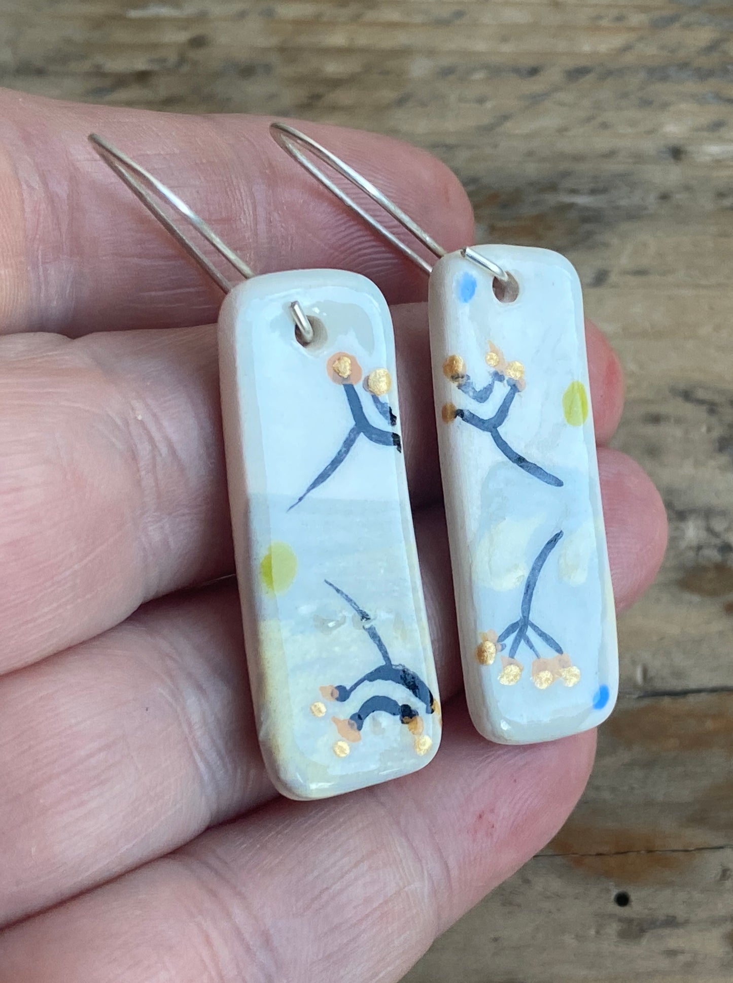 Botanical Earrings Handmade Sterling Silver drops