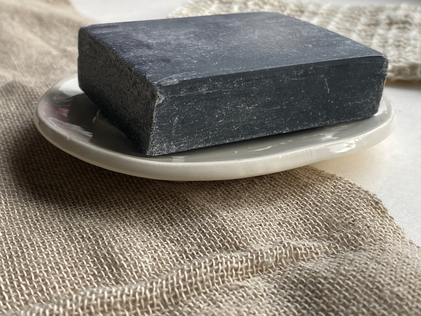 Handmade Ceramic Soap Dish with Botanical details