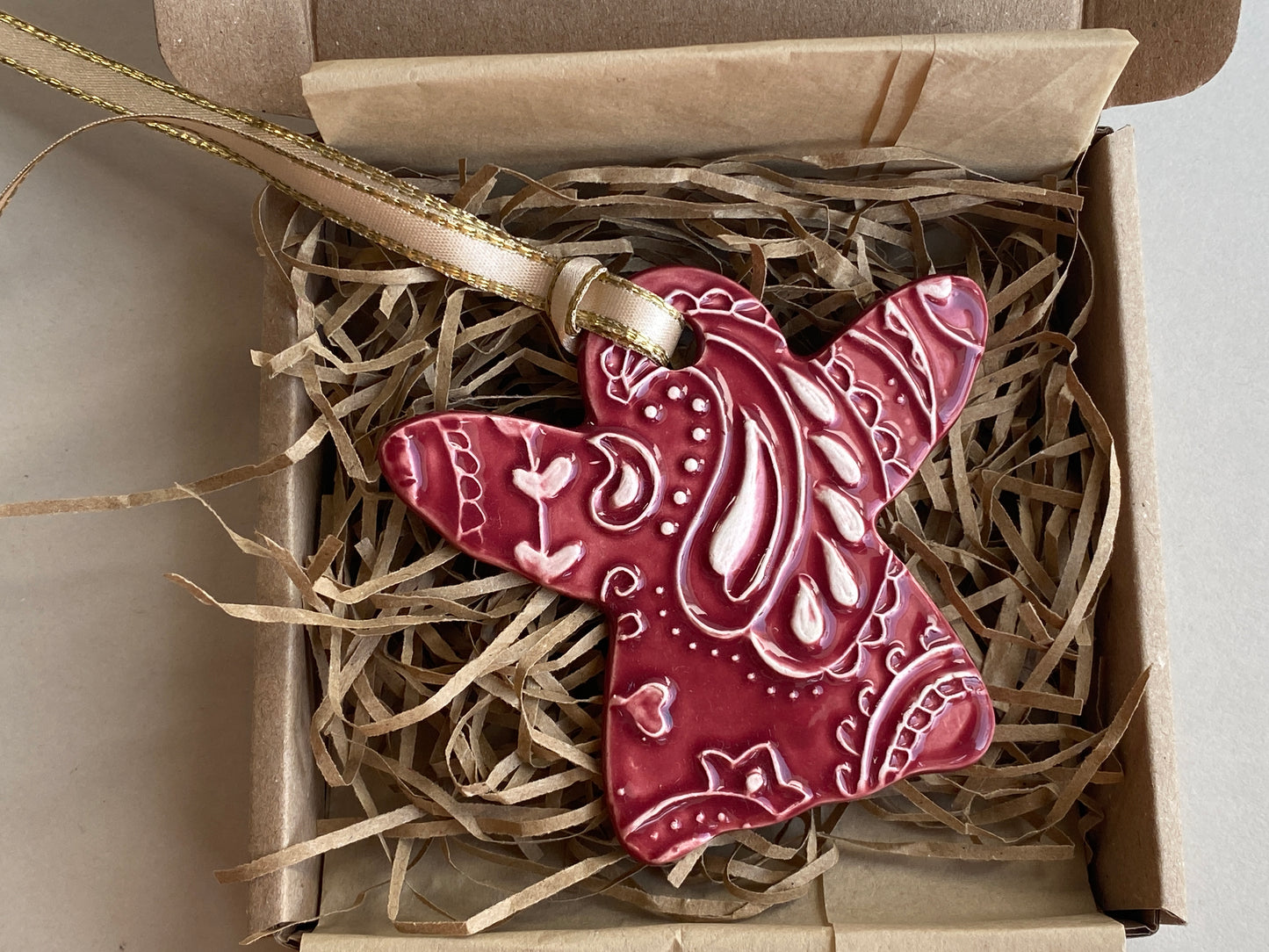 Sale Beautiful handmade ceramic paisley Angels Reduced from £12