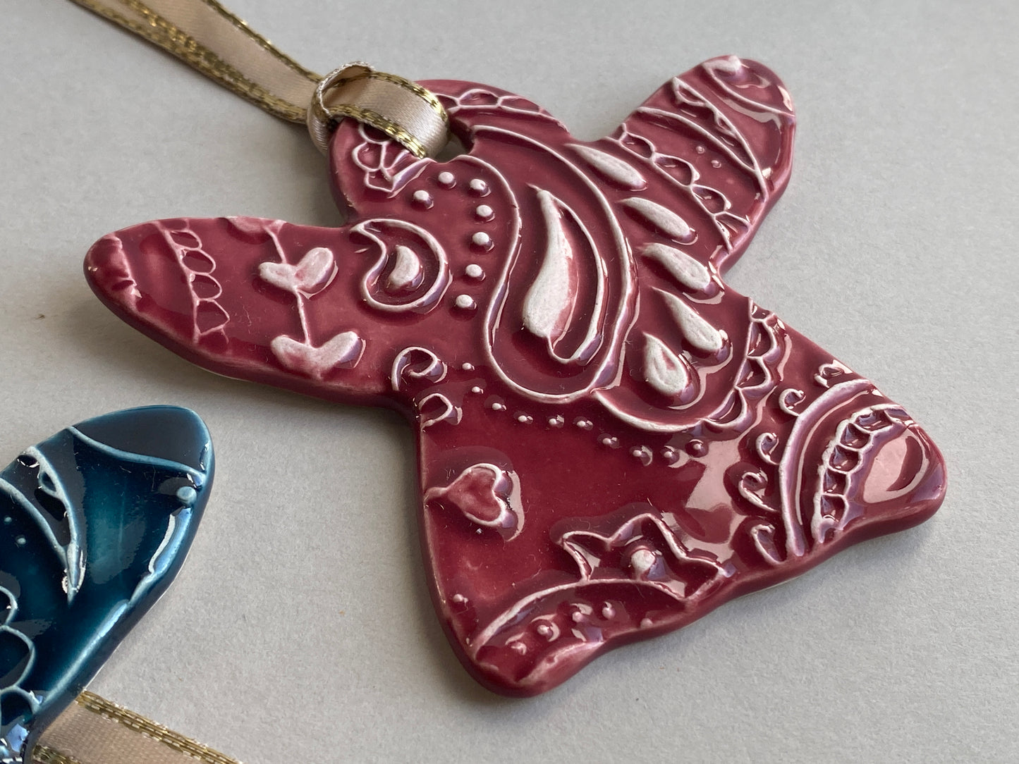 Sale Beautiful handmade ceramic paisley Angels Reduced from £12