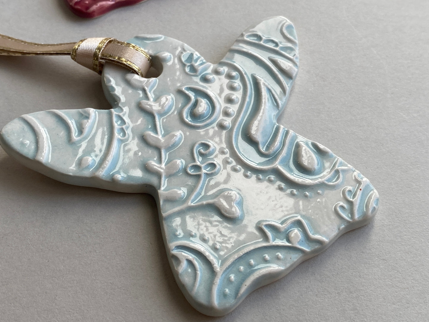 Sale Beautiful handmade ceramic paisley Angels Reduced from £12