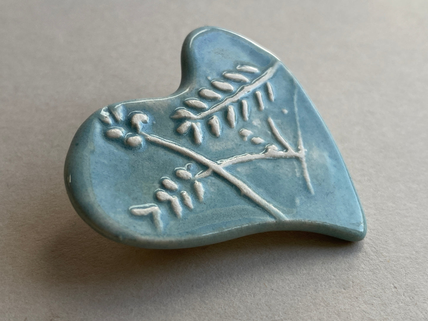 Botanical Heart Brooches choice of two colours