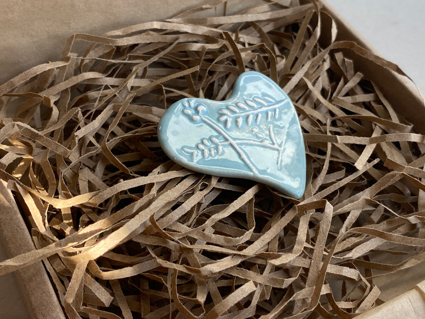 Botanical Heart Brooches choice of two colours