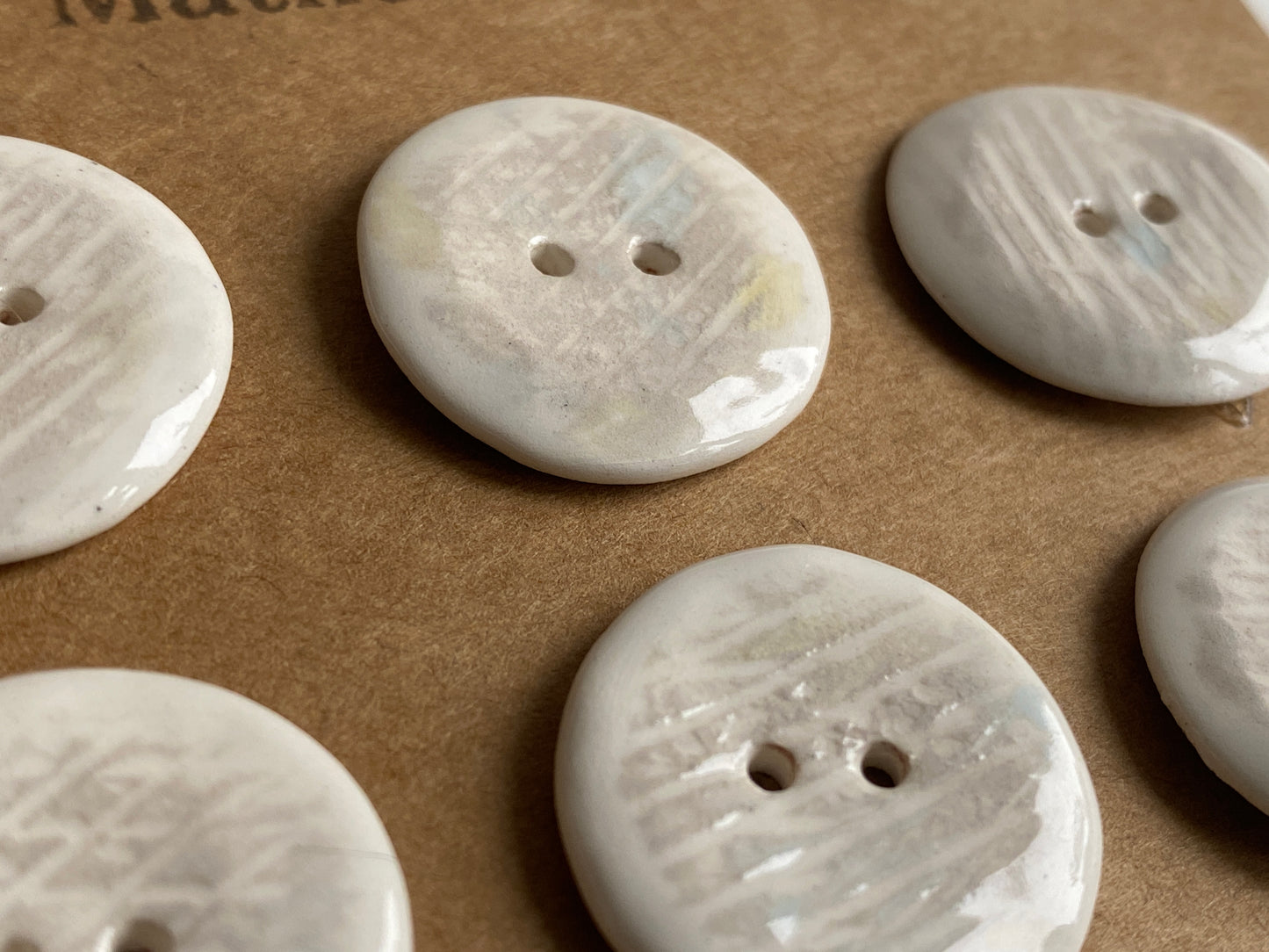 Buttons set of 9,  24mm Handmade Round Ceramic Buttons