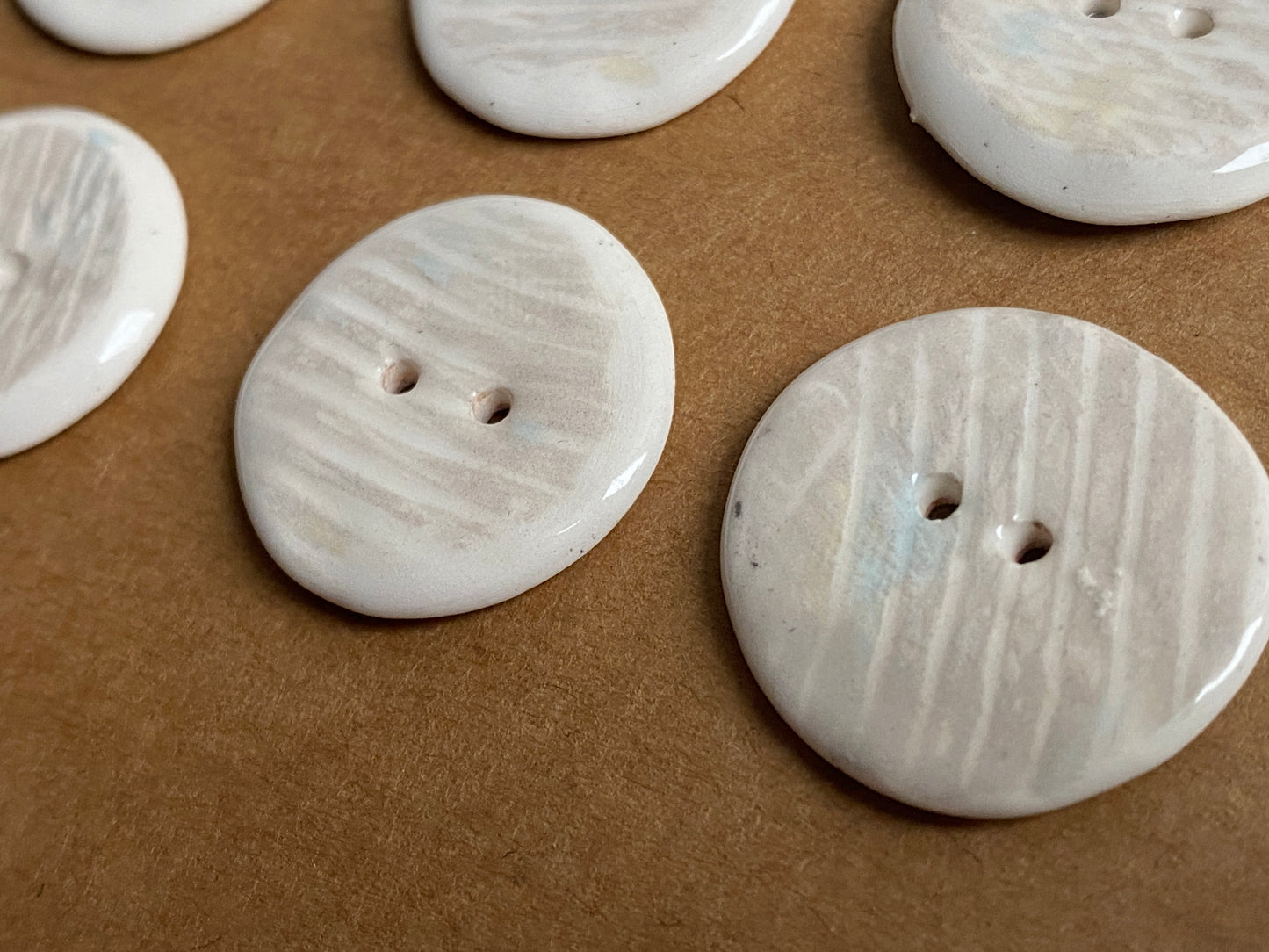 Buttons set of 9,  24mm Handmade Round Ceramic Buttons
