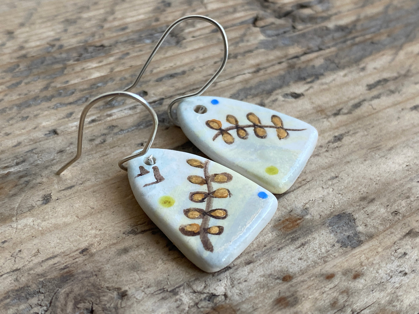 Botanical Earrings Handmade Sterling Silver drops