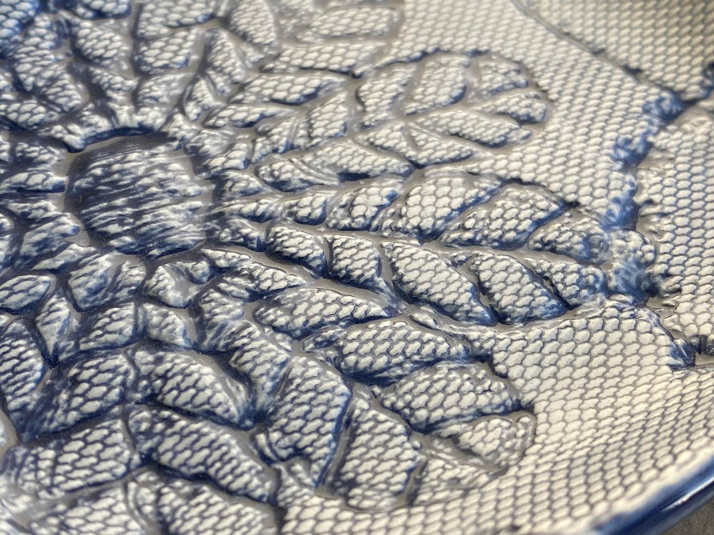 Handmade Oval Soap Dish without Drainage, Navy Blue