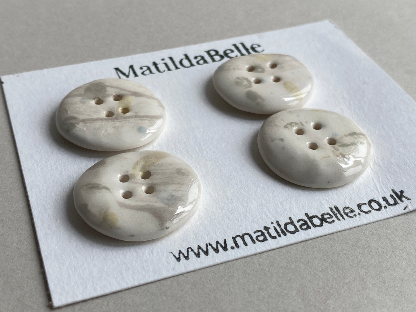 Buttons set of Four Rustic Chunky round 26mm Buttons