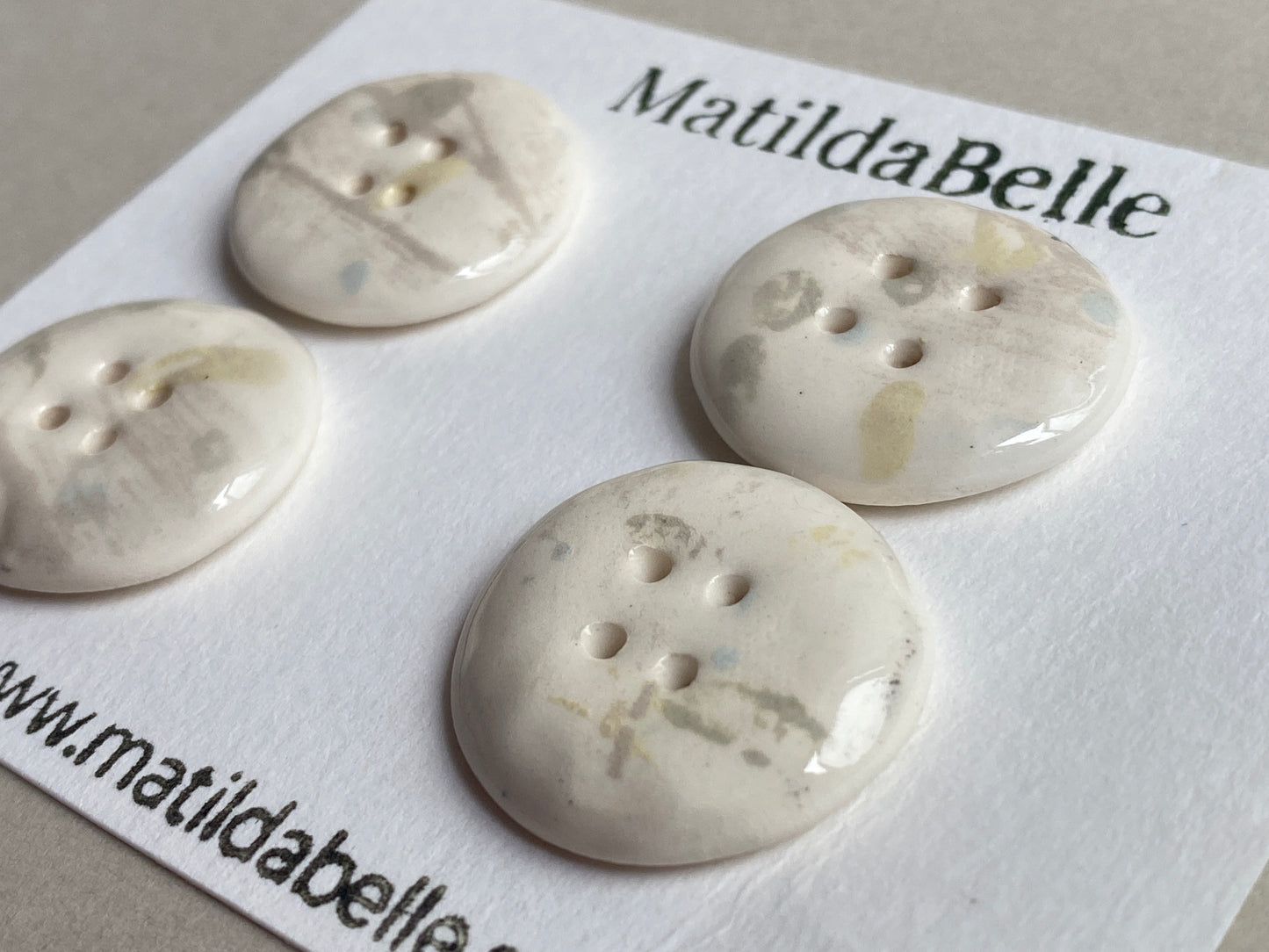 Buttons set of Four Rustic Chunky round 26mm Buttons